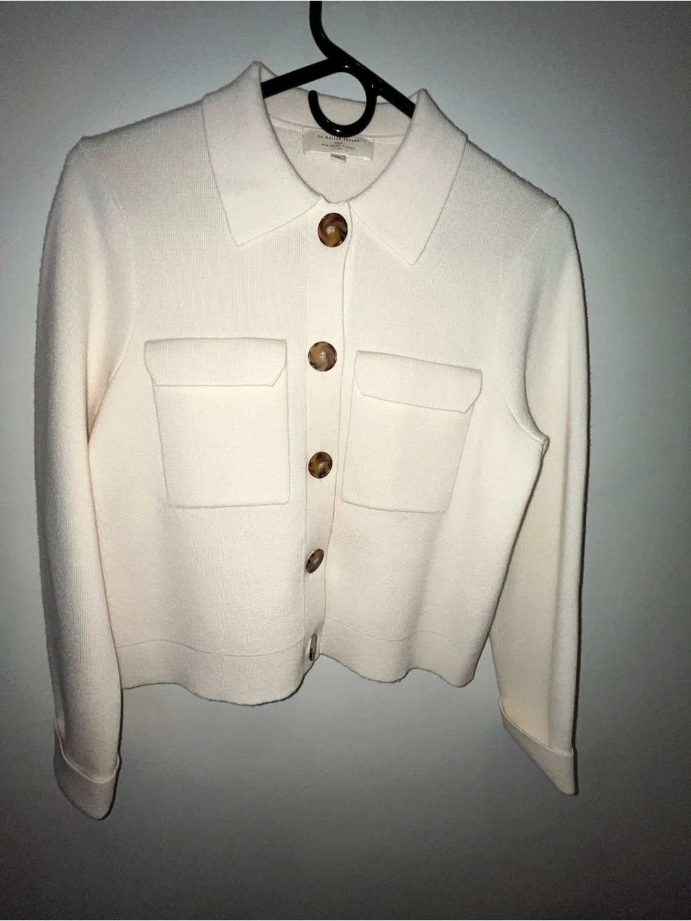 Sezane Cream Button-Up Knit Jacket - Picture 7 of 12